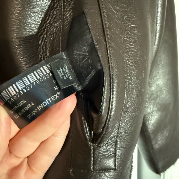 Zara Reversible Leather Faux Fur Jacket - Picture 4 of 5